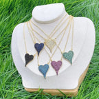 Pointy Heart Love CZ 18K Gold Anti Tarnish Pendant Chain Bulk
