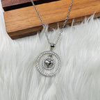 Heart Cubic Zirconia Silver Anti Tarnish Necklace Pendant Chain Bulk