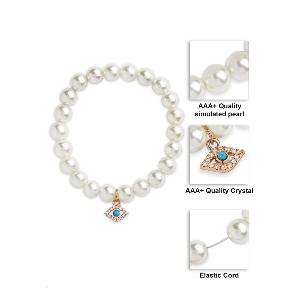 Brass 18K Evil Eye Charm Embellishment Bracelet For Women Bulk