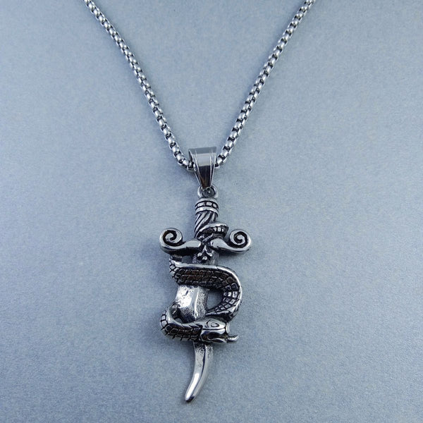 Antique Silver Design Stainless Steel Necklace Pendant Chain Bulk Main image
