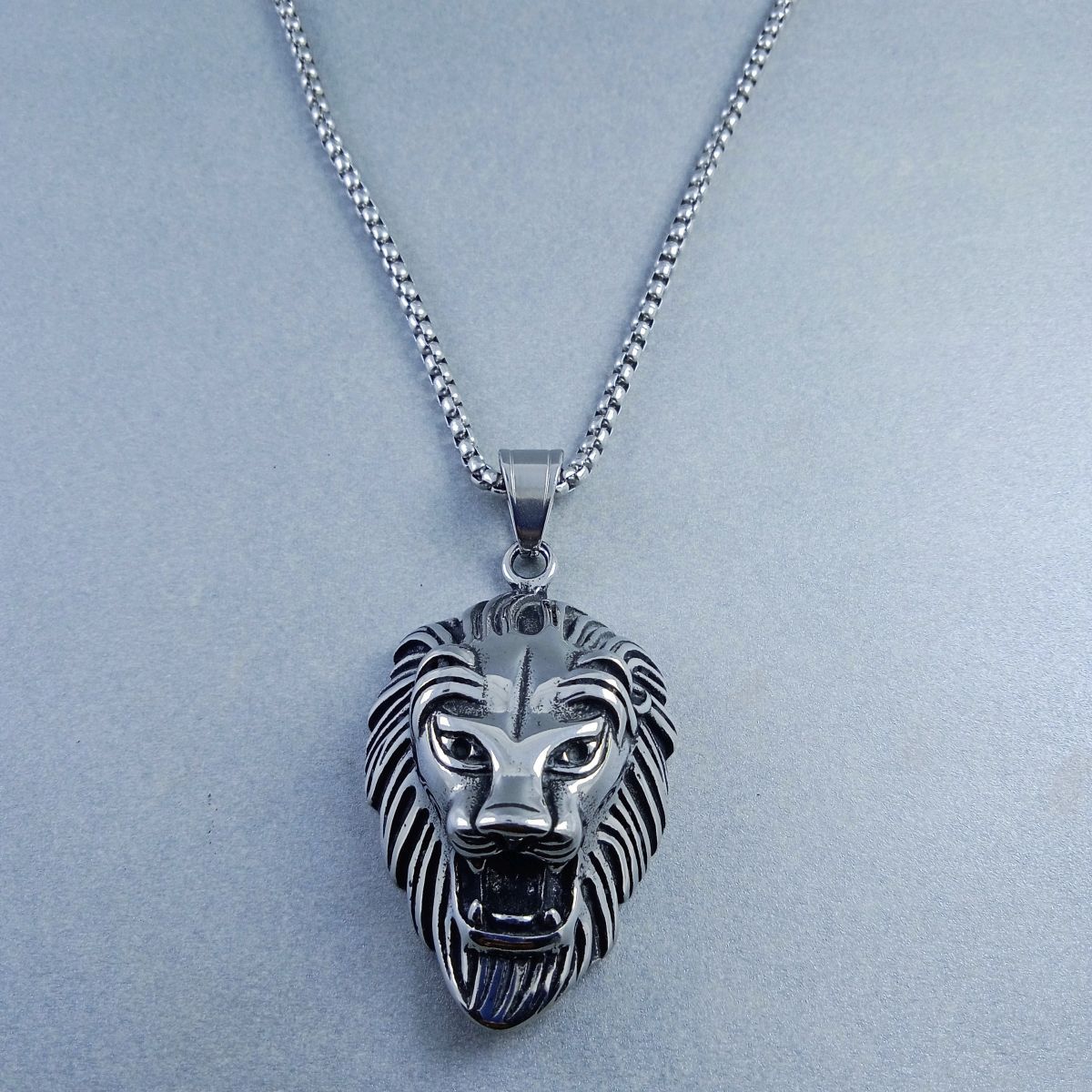 Antique Silver Design Stainless Steel Necklace Pendant Chain Bulk