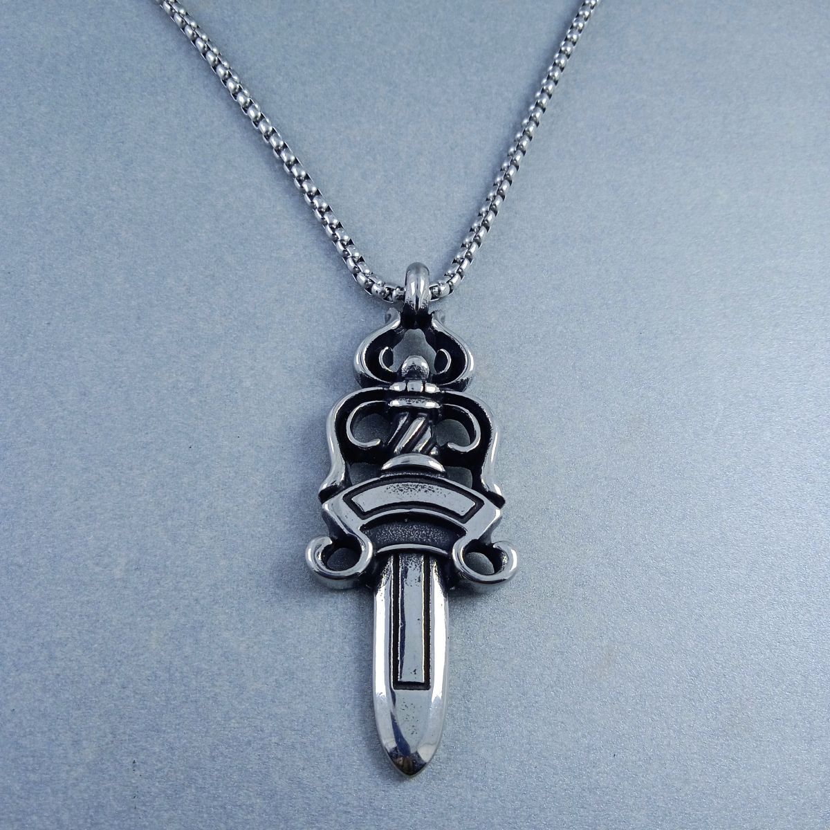 Antique Silver Design Stainless Steel Necklace Pendant Chain Bulk