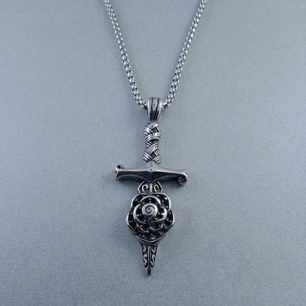 Antique Silver Design Stainless Steel Necklace Pendant Chain Bulk Main image