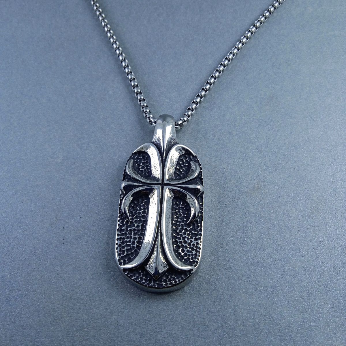 Antique Silver Design Stainless Steel Necklace Pendant Chain Bulk