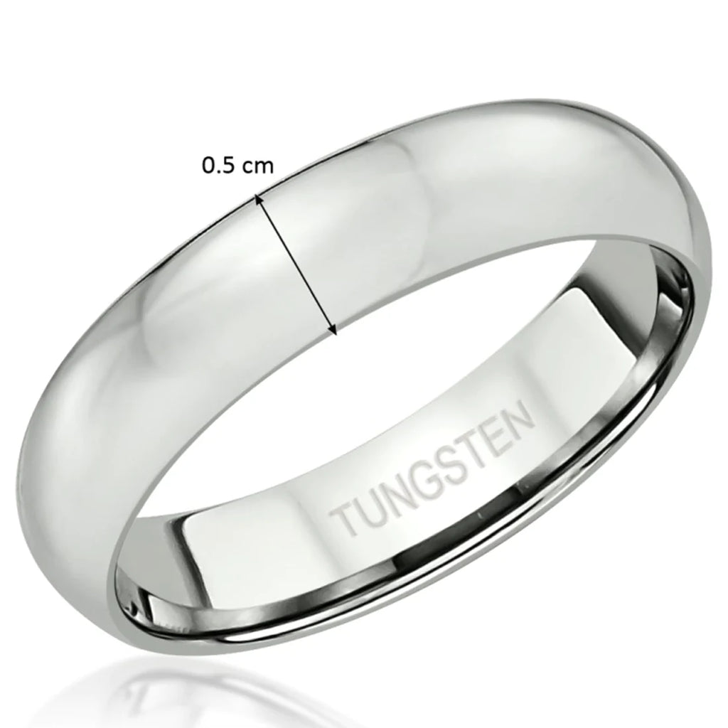 Stylish Classic Tungsten Rhodium Wedding Band Ring Boys Bulk