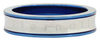 Neon Blue Eternally Yours Tungsten Silver Wedding Band Ring Boys Bulk