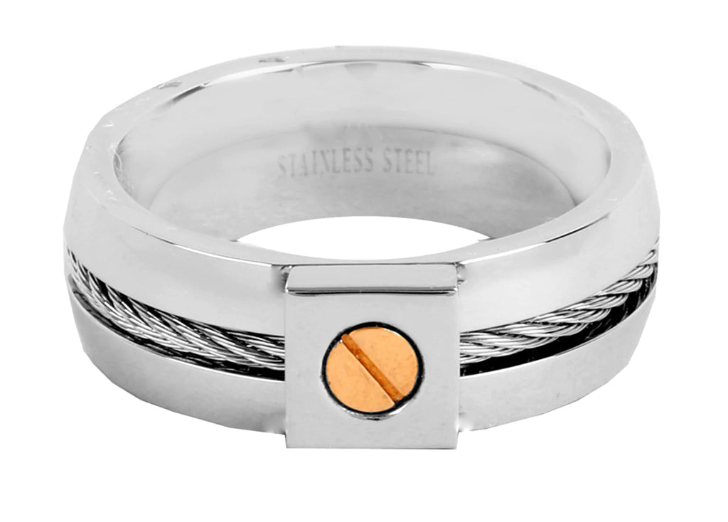 Surgical Stainless Steel Gold Silver Wedding Band Ring Boys Bulk