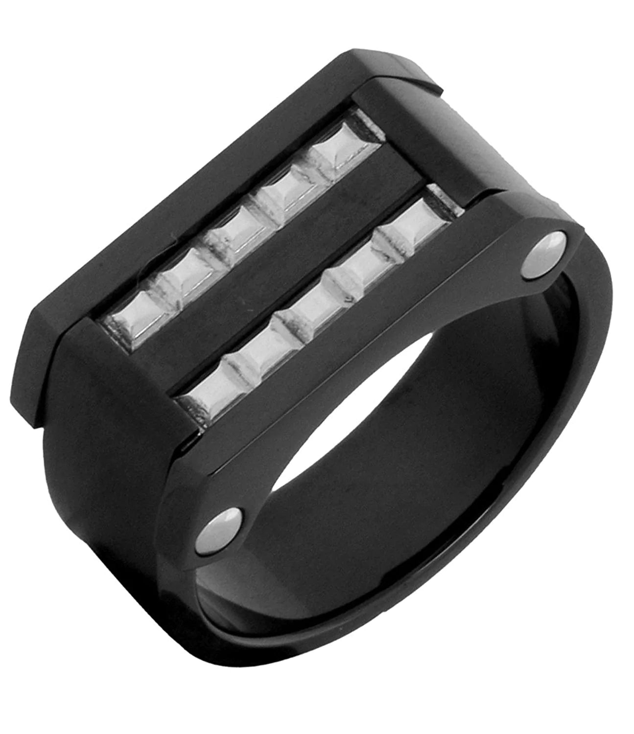 Surgical Stainless Steel Black Rhodium Wedding Engagement Ring Bulk Main image