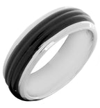 Stylish Surgical Stainless Steel Black Rhodium Wedding Engagement Band Ring Boys Men