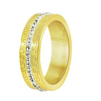 Stylish Stainless Steel 18K Gold CZ Engagement Band Ring Bulk