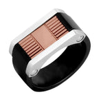 Surgical Stainless Steel Rose Gold Black Silver Wedding Ring Boys Bulk