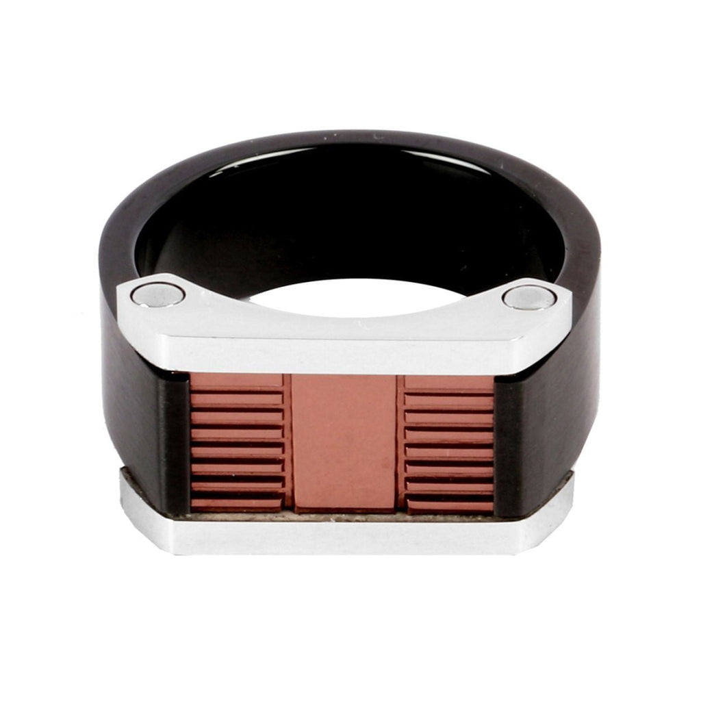 Surgical Stainless Steel Rose Gold Black Silver Wedding Ring Boys Bulk