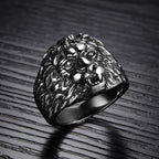 Stylish Gothic Punk Biker Antique Retro Vintage Oxidise Silver Stainless Steel Tiger Lion Head Ring