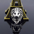 Biker Vintage Oxidise Silver Stainless Steel Lion Head Ring Bulk