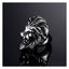 Biker Vintage Oxidise Silver Stainless Steel Lion Head Ring Bulk