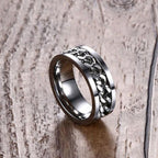 Rotatable Fidget Spinner Curb Chain Stainless Steel Eternity Swivel Band Ring