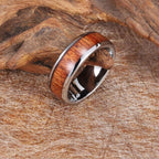 8Mm Silver Stainless Steel Ring Vintage Promise Band Wood Bulk