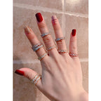 Stylish Baguette Cubic Zirconia Silver Band Ring For Women Gift Bulk
