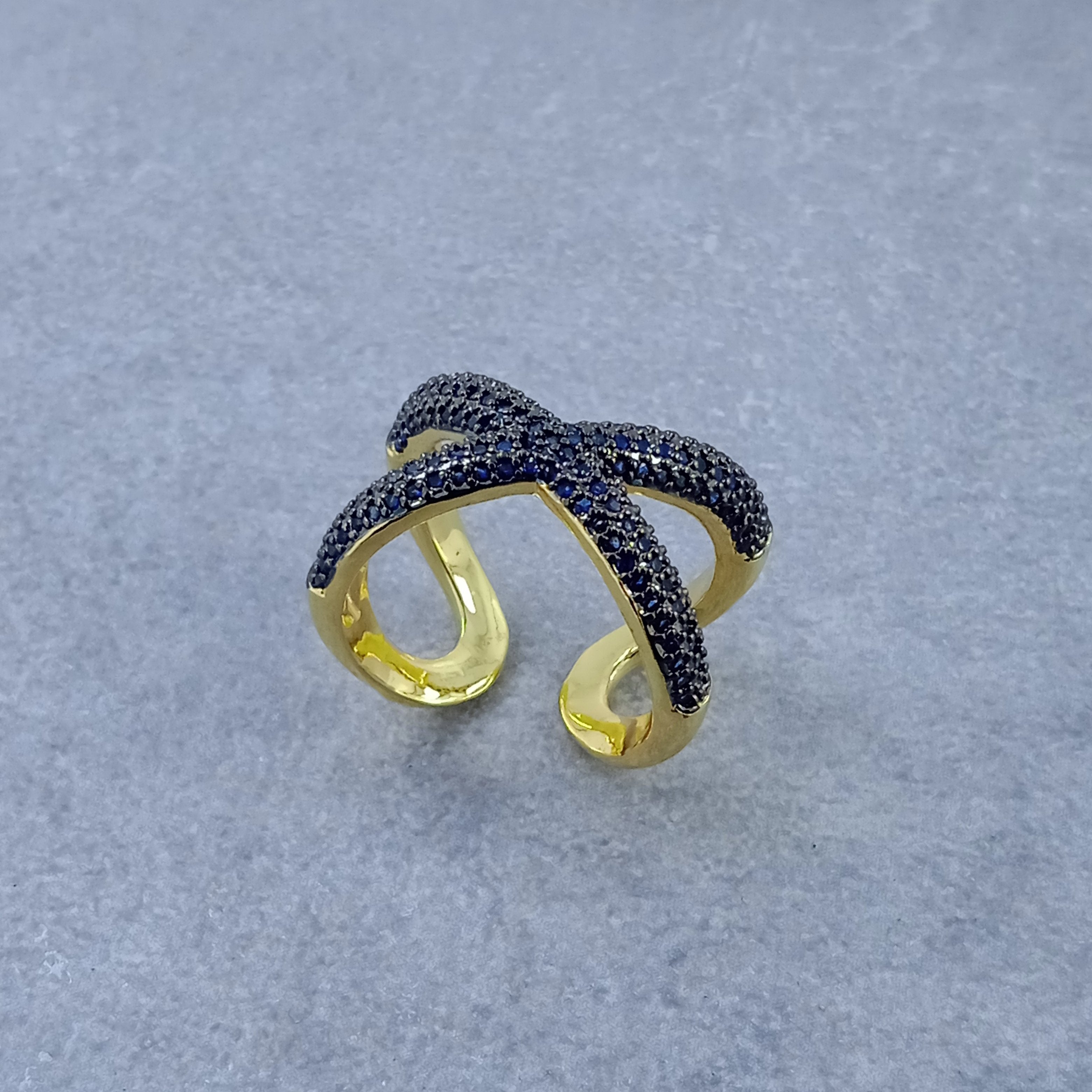 Stylish Cross Black Spinal Gold Adjustable Band Ring Gift Bulk