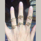 Evil Eye Black Gold CZ Adjustable Free Size Band Ring Gift Bulk