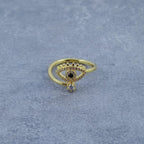 Evil Eye Black Gold CZ Adjustable Free Size Band Ring Gift Bulk