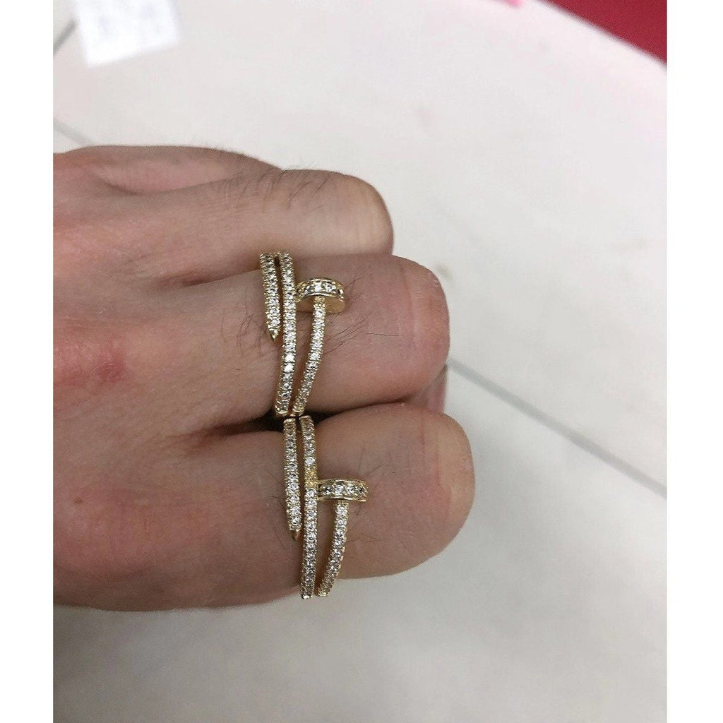 Gold Cubic Zirconia Adjustable Free Size Band Ring Women Gift Bulk