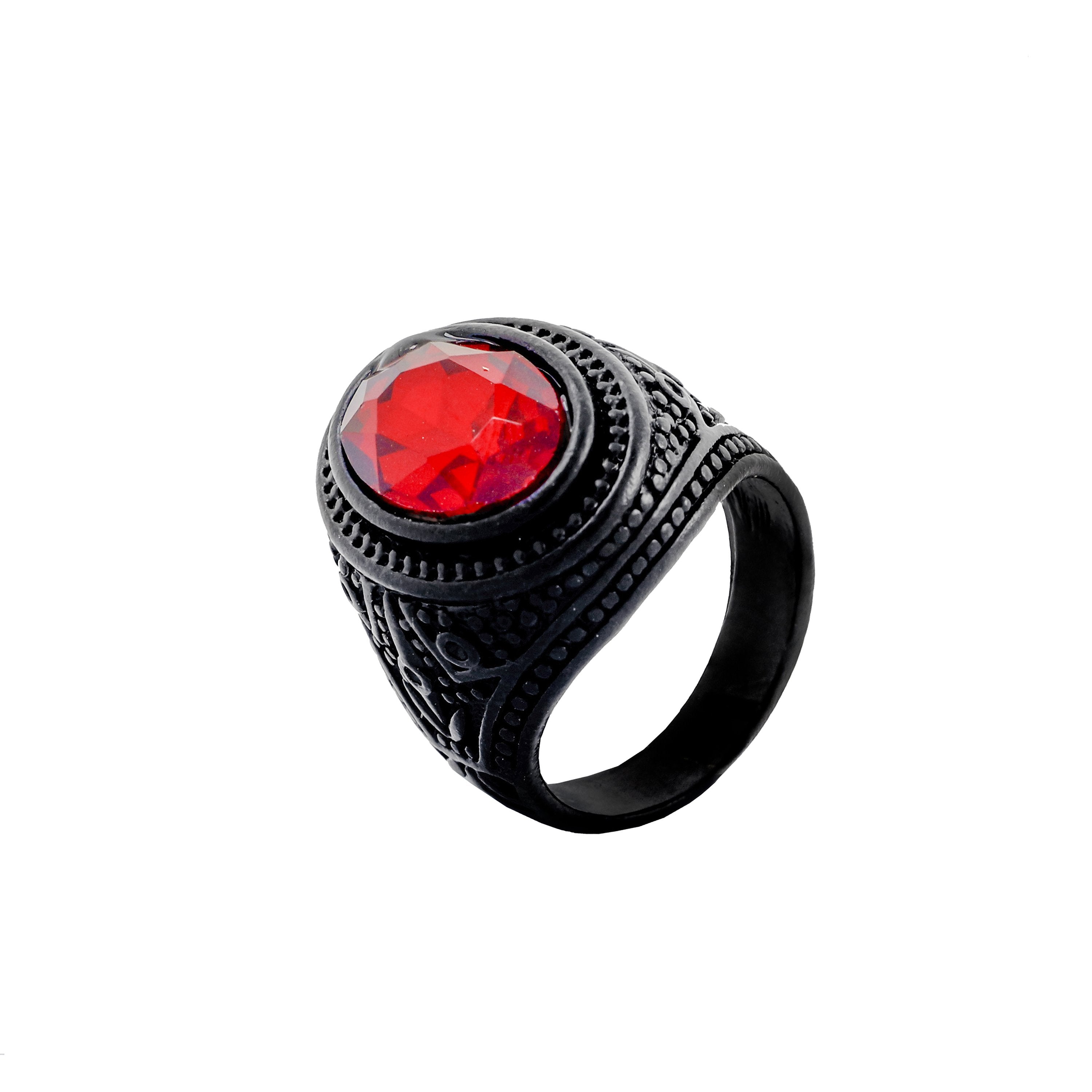 Round Black Red Ruby Crystal Band Ring Women Gift Bulk Main image