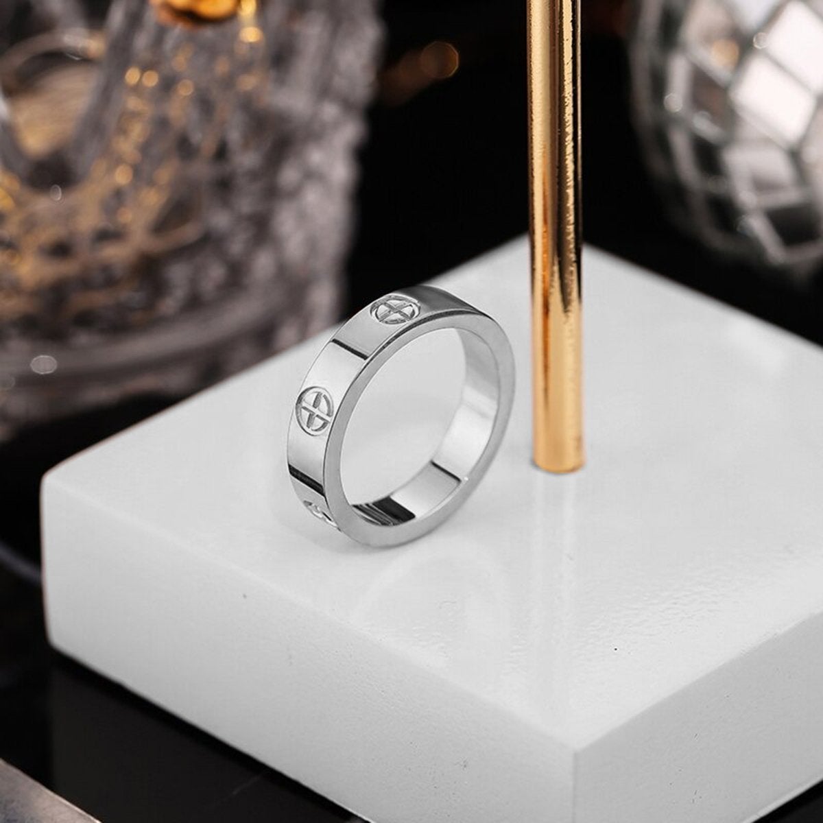 Silver Stainless Steel Band Ring Women Gift Bulk Main image