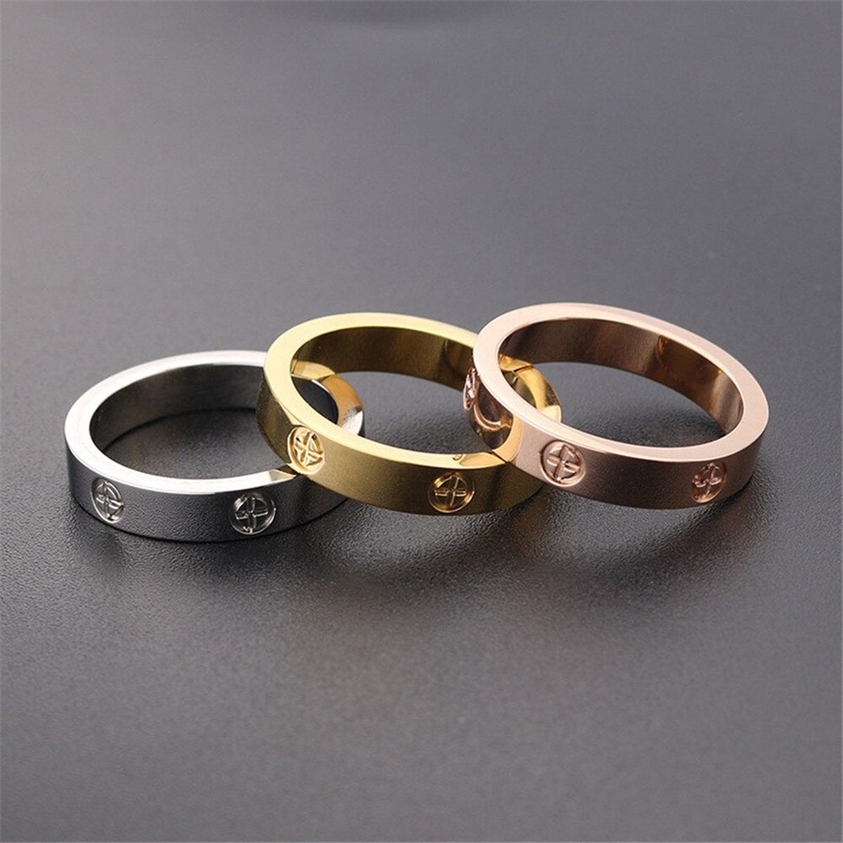 Silver Stainless Steel Band Ring Women Gift Bulk