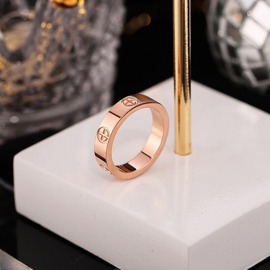 Rose Gold Stainless Steel Band Ring Women Gift Bulk