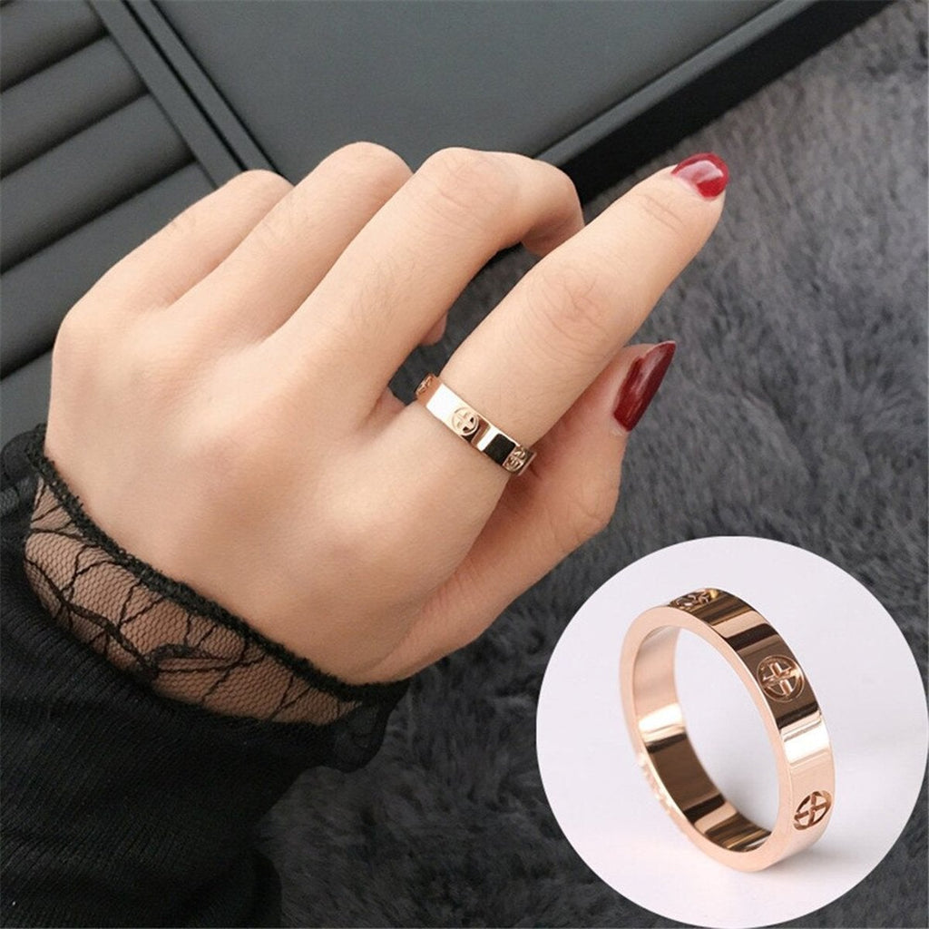 Rose Gold Stainless Steel Band Ring Women Gift Bulk
