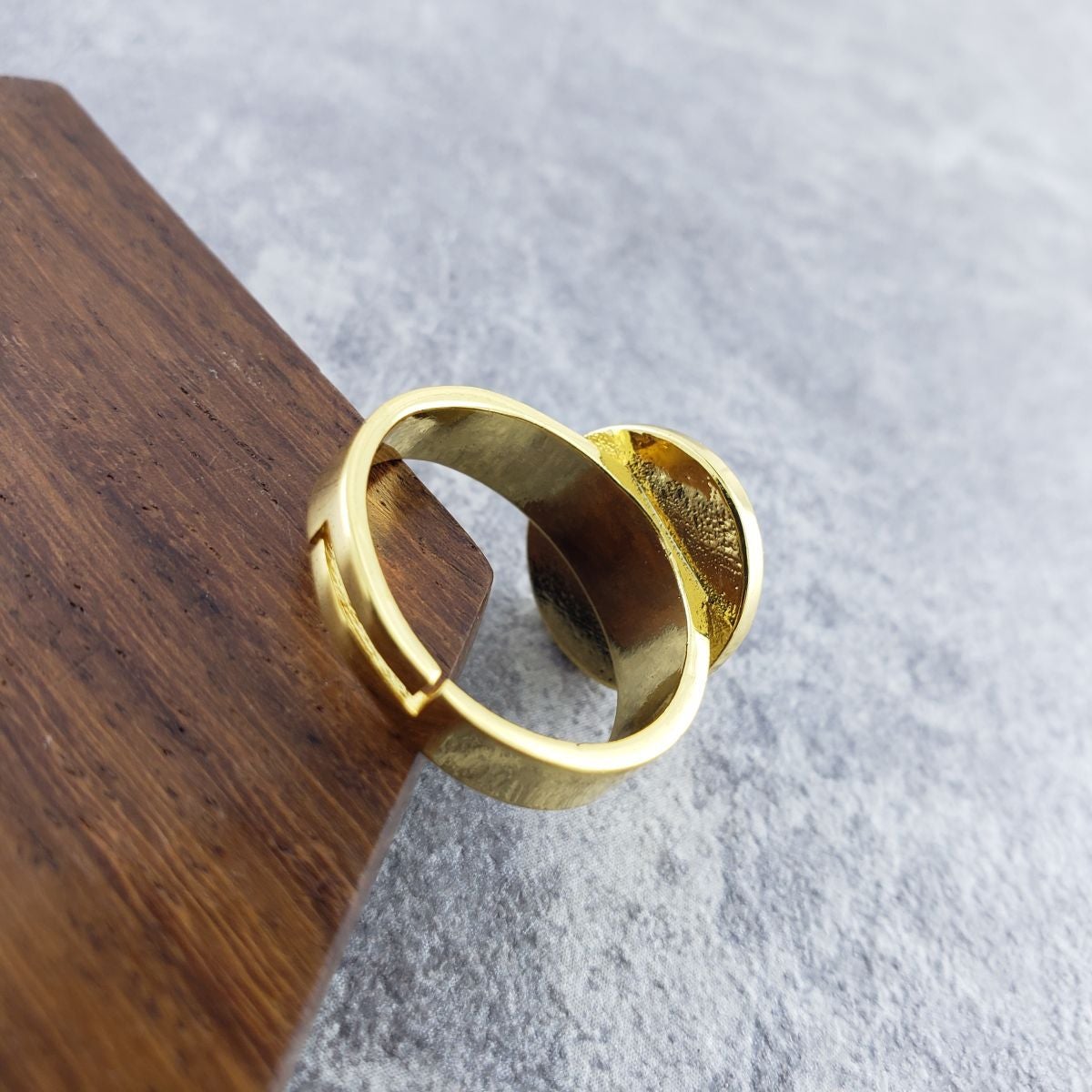 Round Evil Eye White Enamel Gold Adjustable Band Ring Gift Bulk
