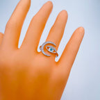 Evil Eye Silver Copper Band Ring Adjustable Free Size For Women Bulk