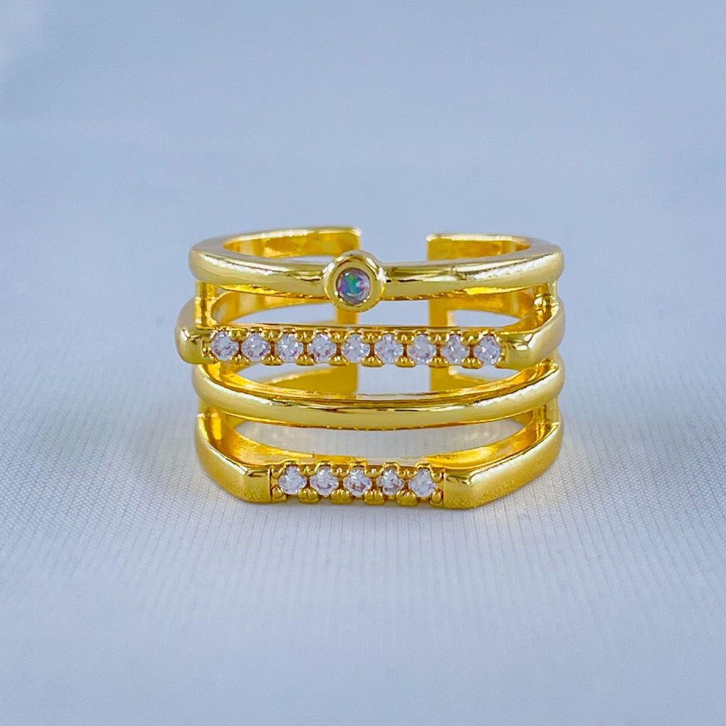 Hexagon Silver Copper Band Ring Adjustable Free Size For Women Bulk
