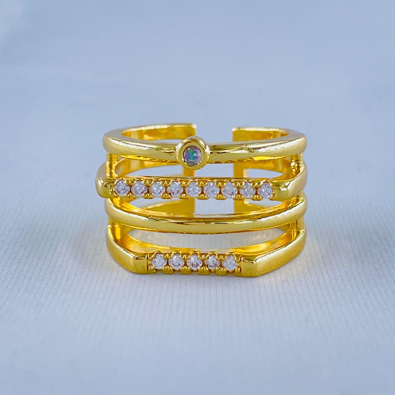 Hexagon Silver Copper Band Ring Adjustable Free Size For Women Bulk