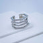 Hexagon Silver Copper Band Ring Adjustable Free Size For Women Bulk