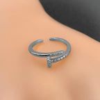 Silver Copper Band Ring Adjustable Free Size For Women Bulk