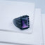 Stylish Daily Party Biker Alloy Crystal Purple Rectangle Ring Men Bulk