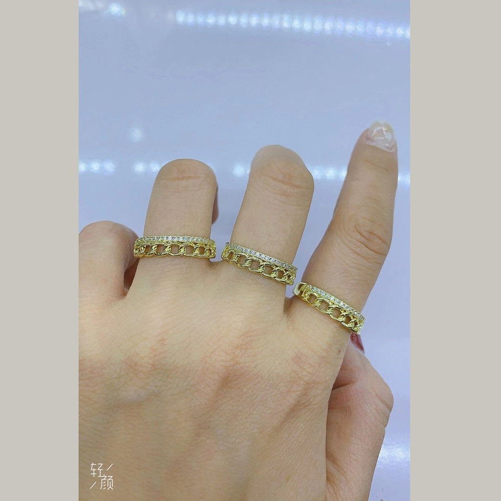 Curb American Diamond Copper Gold Ring For Women Bulk