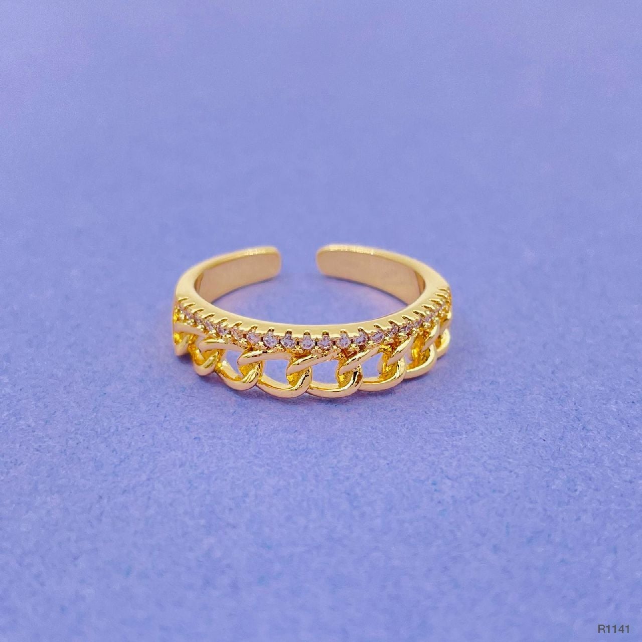 Curb American Diamond Copper Gold Ring For Women Bulk Main image