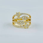 Evil Eye Hamsa Star Gold Copper CZ Adjustable Band Ring Bulk