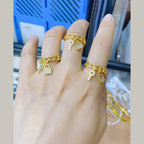 Curb Key Lock Copper Gold Ring For Women Bulk