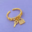 Curb Key Lock Copper Gold Ring For Women Bulk