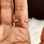 Princess Cut Gold Copper CZ Crystal Adjustable Band Ring Bulk