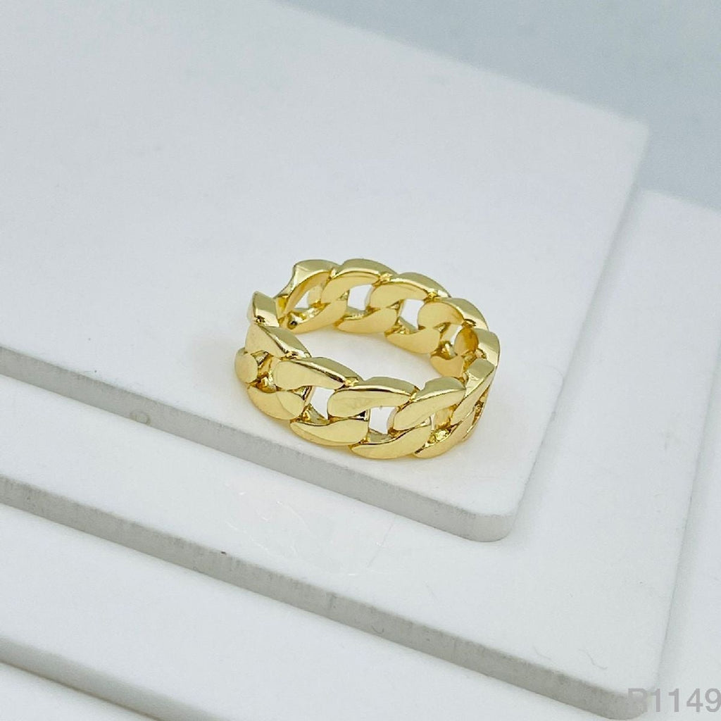 Copper Gold Curb Adjustable Band Ring For Women Bulk