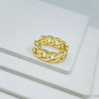 Copper Gold Curb Adjustable Band Ring For Women Bulk