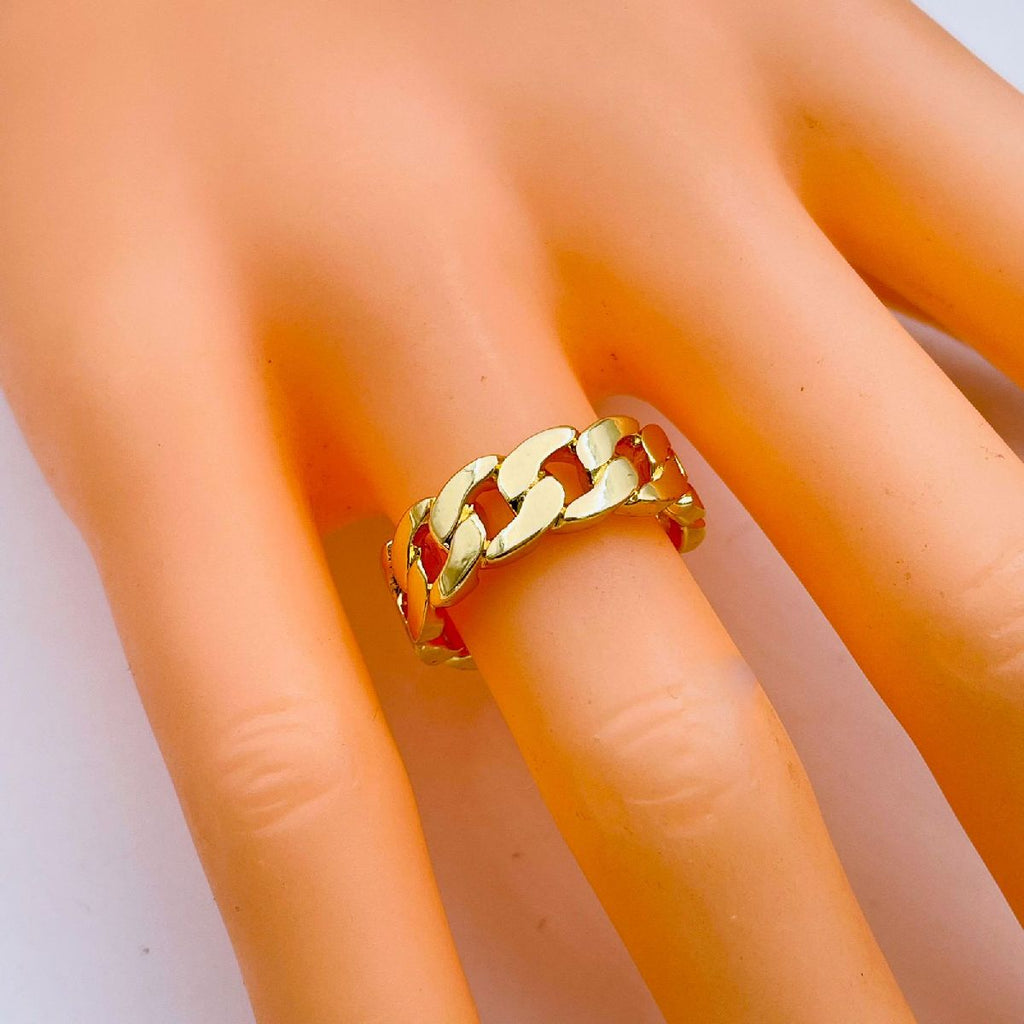 Copper Gold Curb Adjustable Band Ring For Women Bulk
