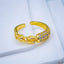 Stylish Curb Gold Copper Adjustable Ring For Women Bulk