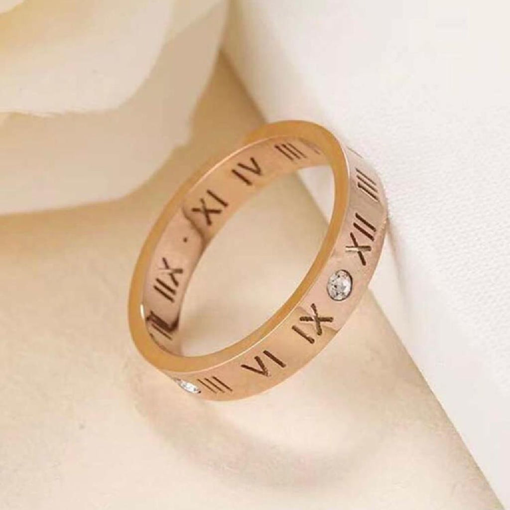 Roman Rose Gold Band Ring For Women Rose Gold Bulk