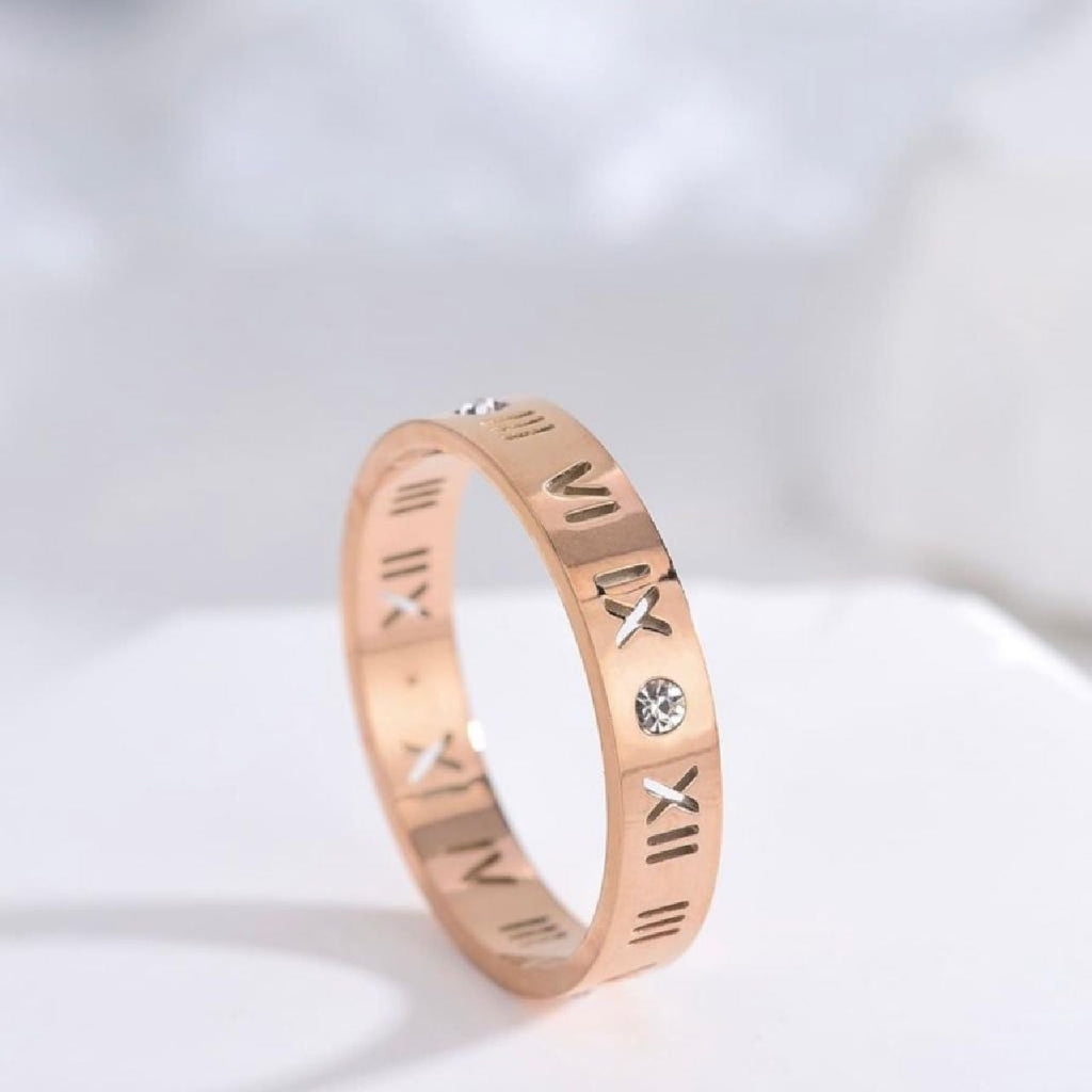 Roman Rose Gold Band Ring For Women Rose Gold Bulk
